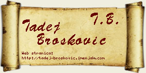Tadej Brošković vizit kartica